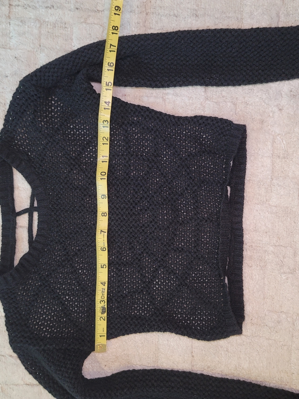 Punk Spider Web Crochet Cropped Top Scoop Neck Sweater Black 2000s - Picture 5 of 10